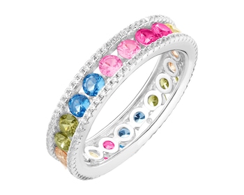 Rhodium Plated Silver Eternity with Cubic Zirconia