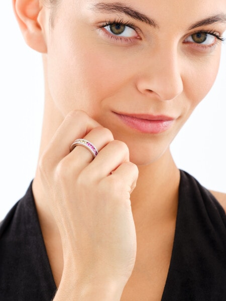 Pierścionek srebrny z cyrkoniami - Eternity