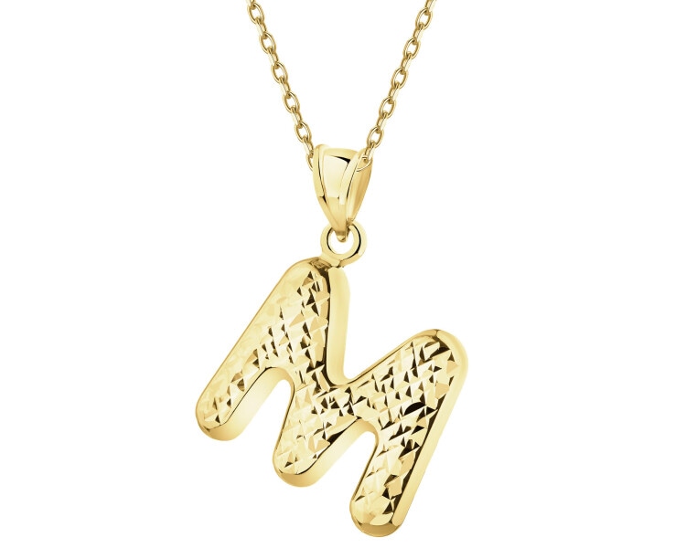 Złota zawieszka - litera M