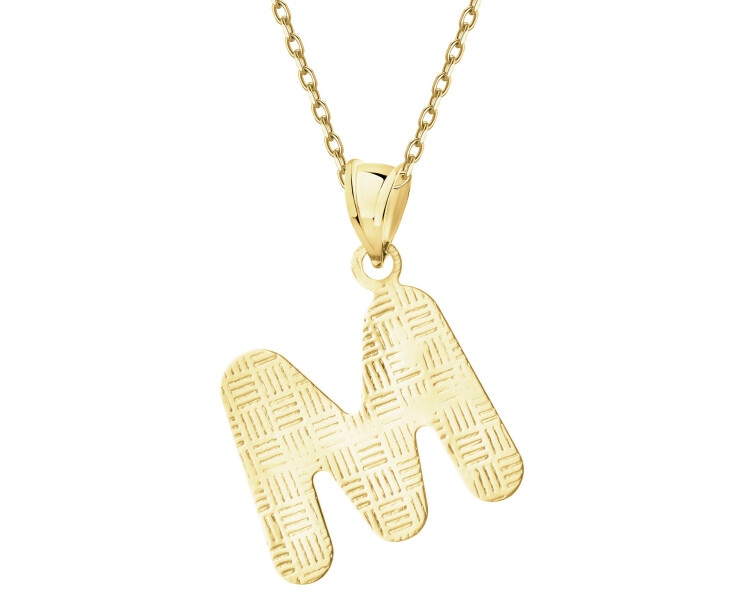 Złota zawieszka - litera M