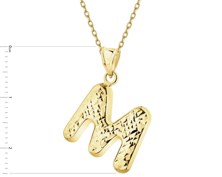 Złota zawieszka - litera M