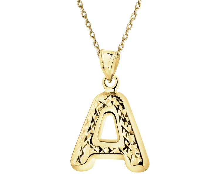 Złota zawieszka - litera A