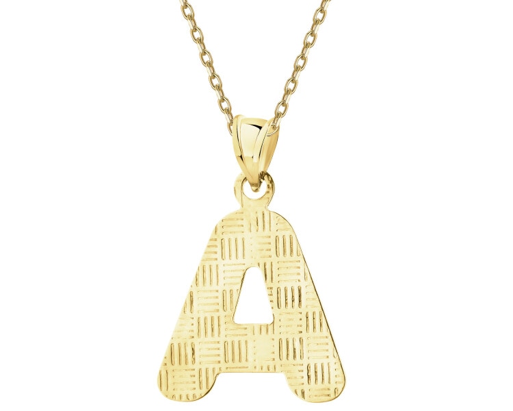 Złota zawieszka - litera A