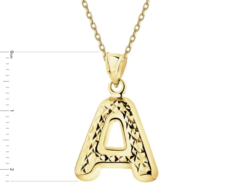 Złota zawieszka - litera A