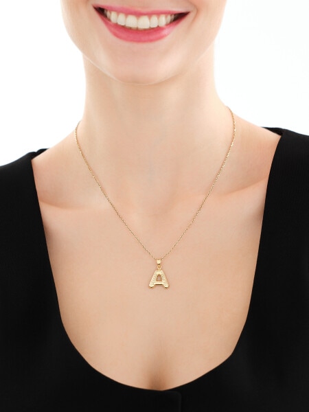 Złota zawieszka - litera A