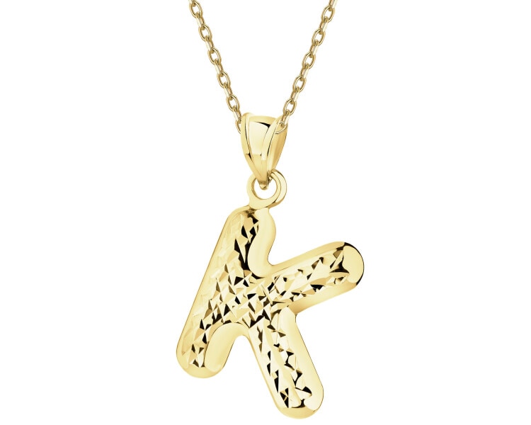 Złota zawieszka - litera K