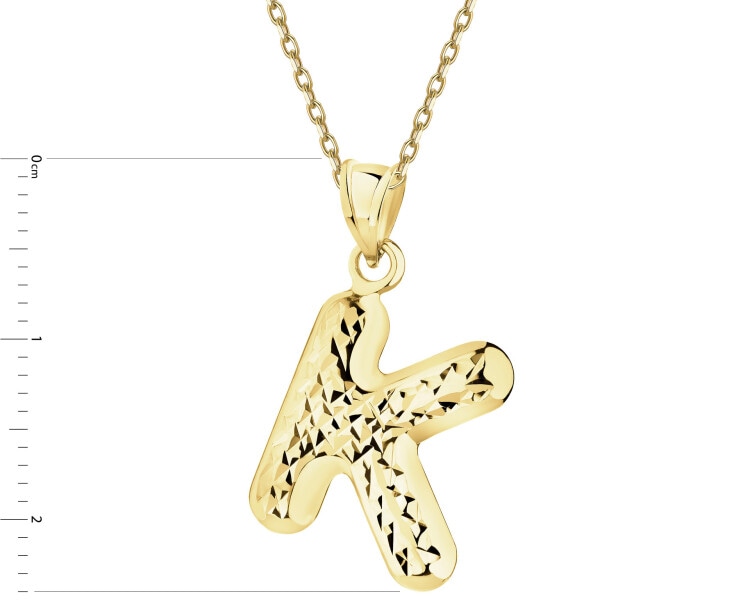 Złota zawieszka - litera K