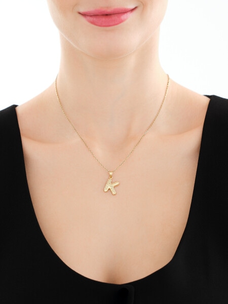 Złota zawieszka - litera K