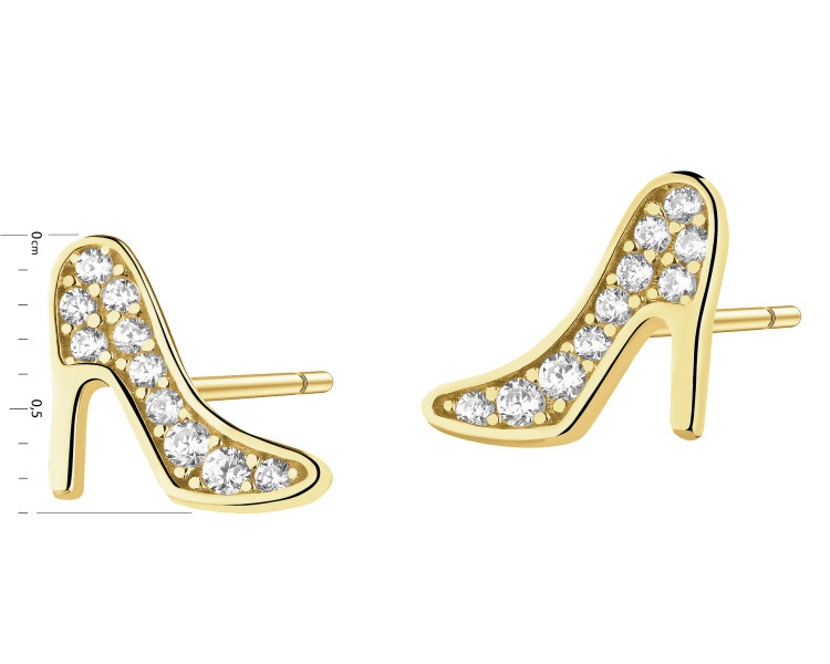 Złote kolczyki z cyrkoniami - szpilki