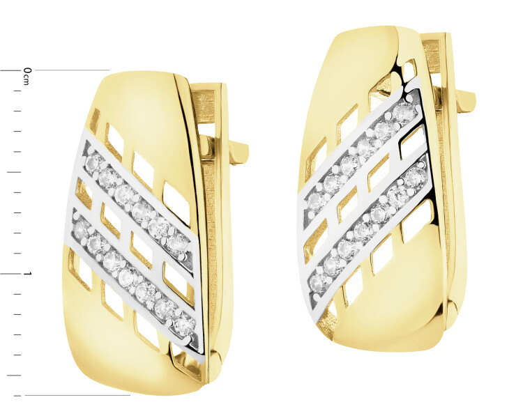 Złote kolczyki z cyrkoniami