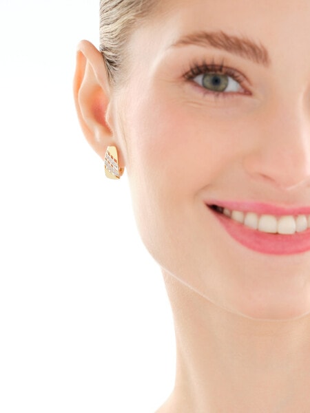 Złote kolczyki z cyrkoniami