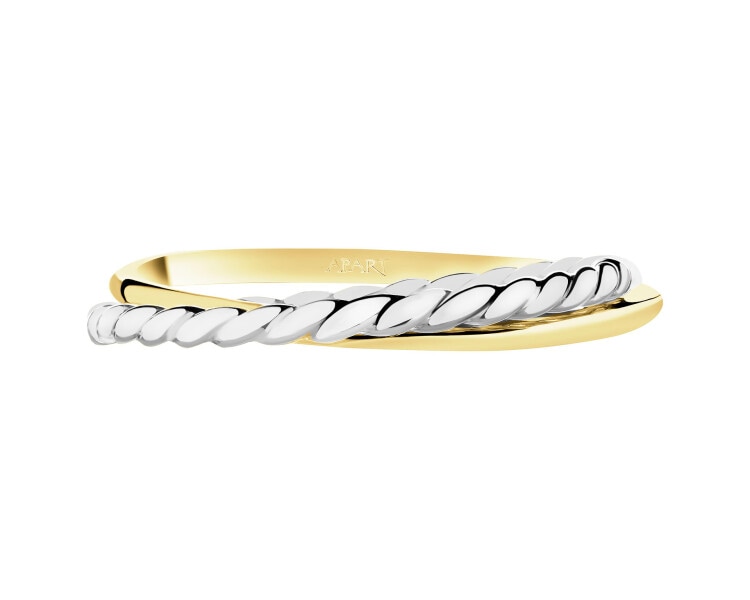 9 K Rhodium-Plated Yellow Gold Band Ring 