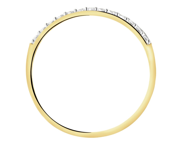 Złoty pierścionek z cyrkoniami