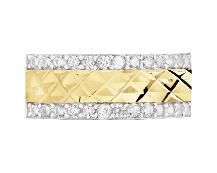 Złoty pierścionek z cyrkoniami