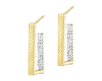 Złote kolczyki, szkło szlifowane