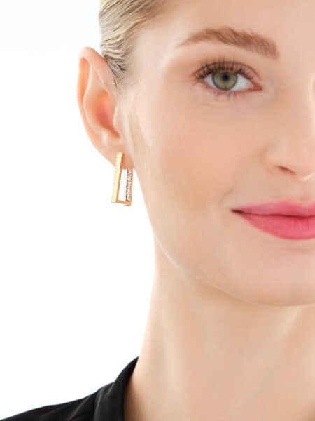 Złote kolczyki, szkło szlifowane