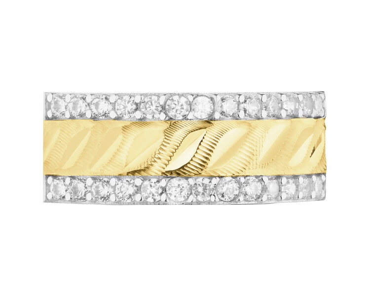 Złoty pierścionek z cyrkoniami