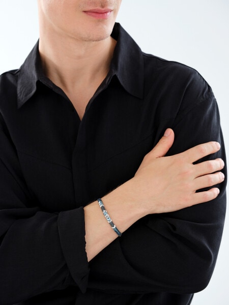 Bransoletka ze stali szlachetnej z kamieniami jubilerskimi