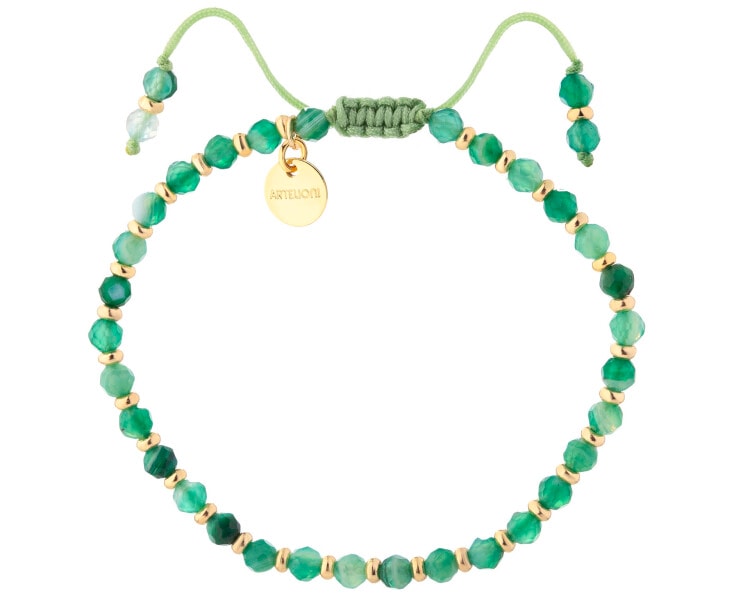 Gold-Plated Brass Bracelet with Agate