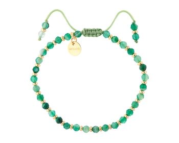 Gold-Plated Brass Bracelet with Agate