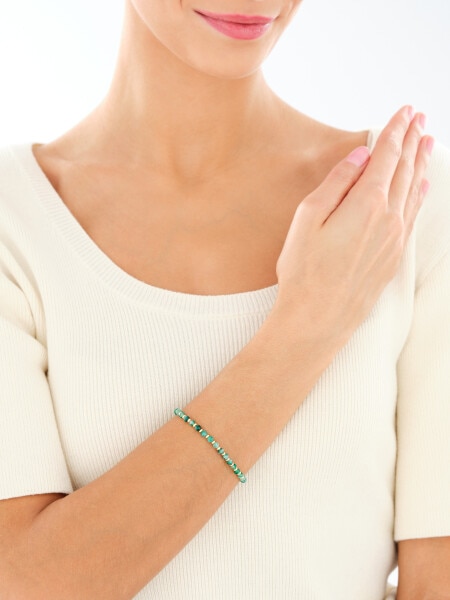 Gold-Plated Brass Bracelet with Agate