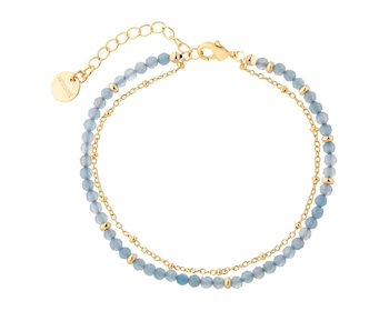 Gold-Plated Brass Bracelet with Agate