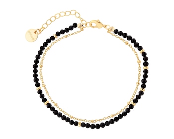 Gold-Plated Brass Bracelet with Agate