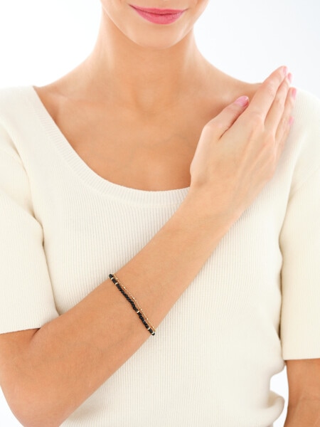 Gold-Plated Brass Bracelet with Agate