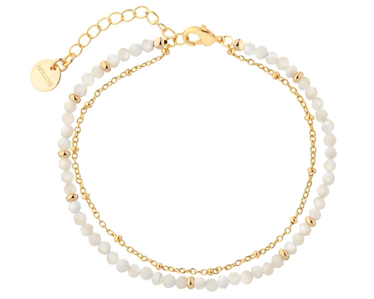 Gold-Plated Brass Bracelet with Mother Of Pearl