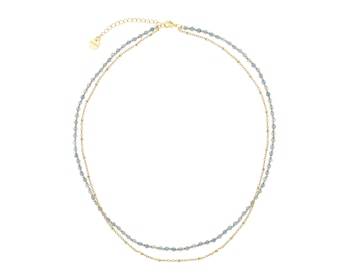 Gold-Plated Brass Necklace with Agate