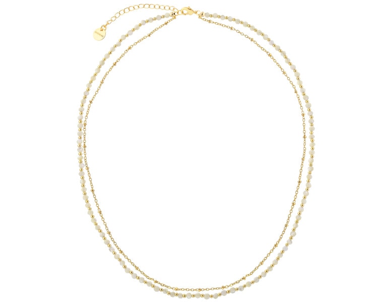 Gold-Plated Brass Necklace with Mother Of Pearl