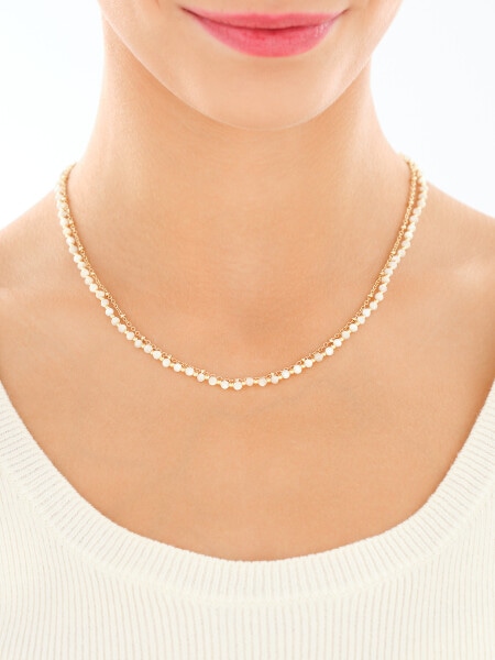 Gold-Plated Brass Necklace with Mother Of Pearl