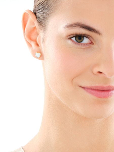 Złote kolczyki z opalitami - serca