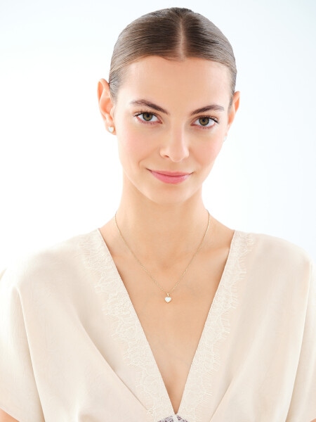 Złote kolczyki z opalitami - serca