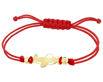 Bransoletka z elementami z żółtego złota - samolot