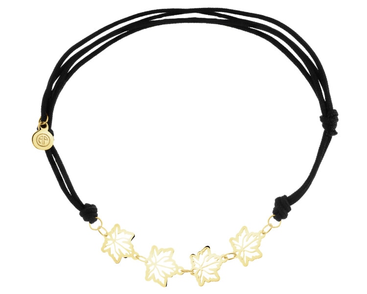 Bransoletka z elementami z żółtego złota - liście