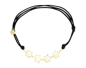 Bransoletka z elementami z żółtego złota - liście