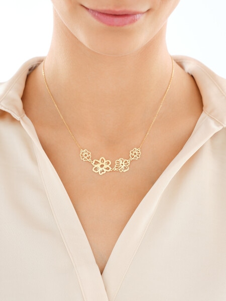 Naszyjnik srebrny - kwiaty