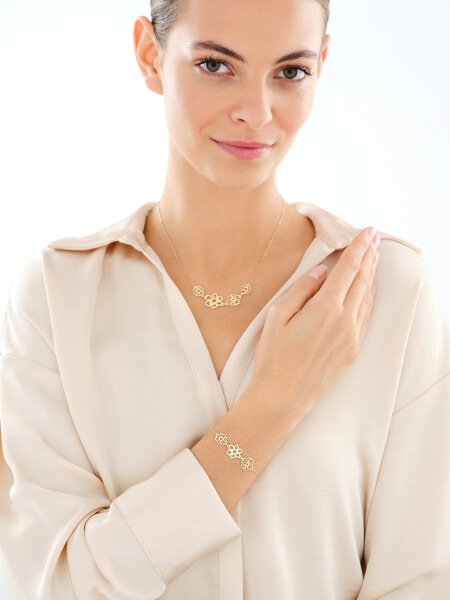 Naszyjnik srebrny - kwiaty