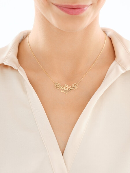 Naszyjnik srebrny - kwiaty