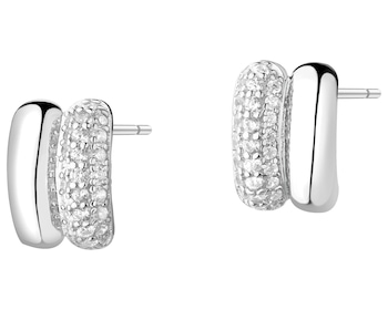 Rhodium Plated Silver Earrings with Cubic Zirconia