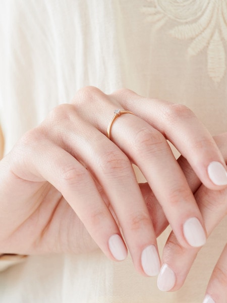 Prsten ze žlutého a bílého zlata s briliantem - 0,02 ct - ryzost 585