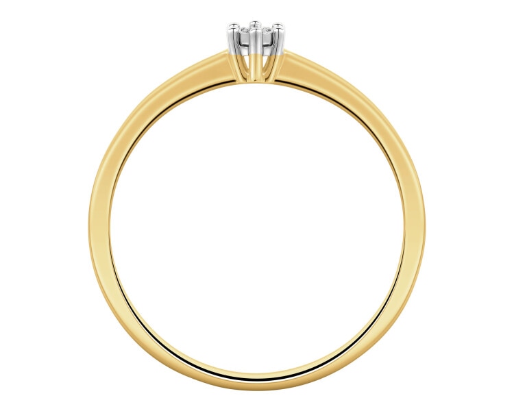 Prsten ze žlutého a bílého zlata s briliantem - 0,02 ct - ryzost 585