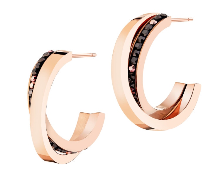 Stainless Steel Hoop Earring with Marcasite