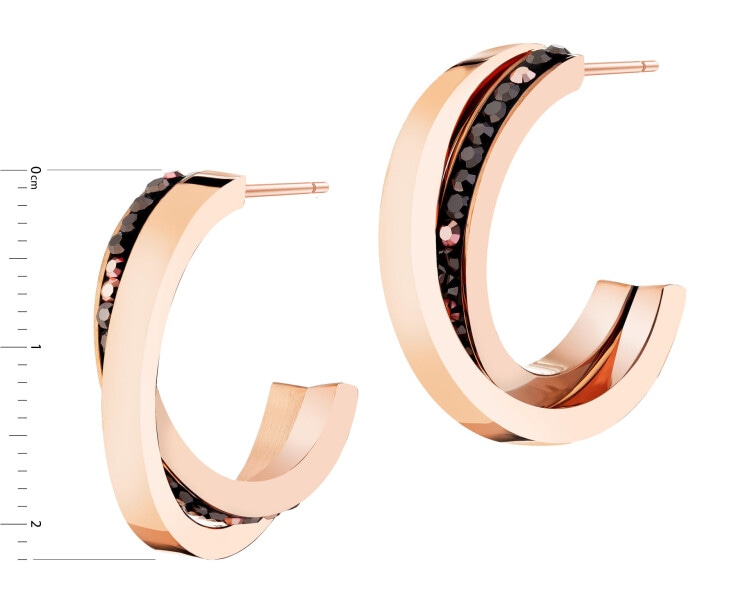 Stainless Steel Hoop Earring with Marcasite