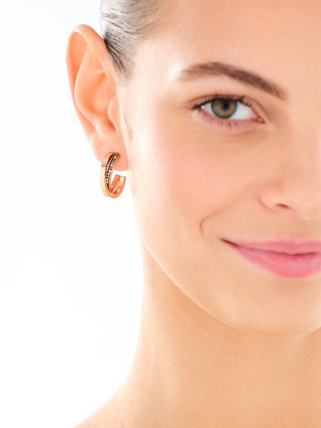 Stainless Steel Hoop Earring with Marcasite