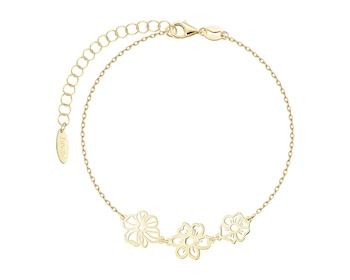 Bransoletka srebrna - kwiaty