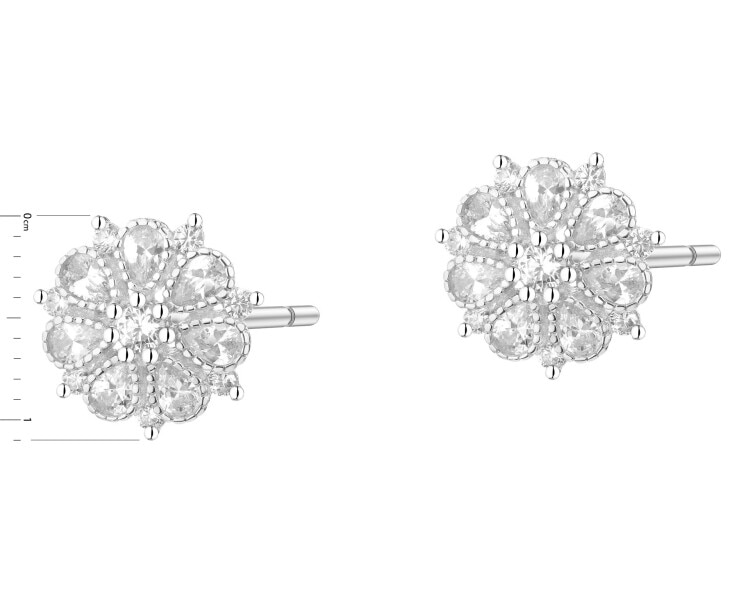 Rhodium Plated Silver Earrings with Cubic Zirconia