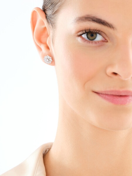 Kolczyki srebrne z cyrkoniami - rozety