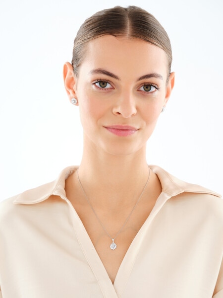 Kolczyki srebrne z cyrkoniami - rozety